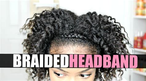 Braided Headband On Natural Hair Youtube