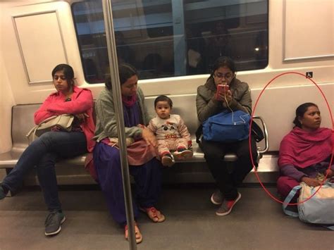 Classist Much Mother And Child Take Seats In Delhi Metro Nanny Sits On