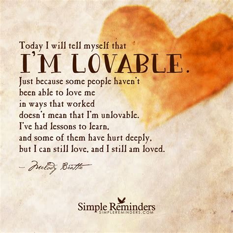 I Am Lovable By Melody Beattie Quotes Love You Unconditionally