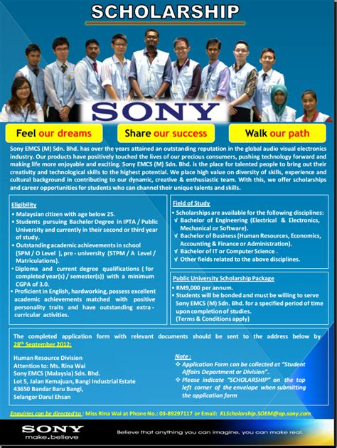 About the sony united family. Alumni SBPI Selandar: Biasiswa SONY EMCS (M) Untuk Tahun ...