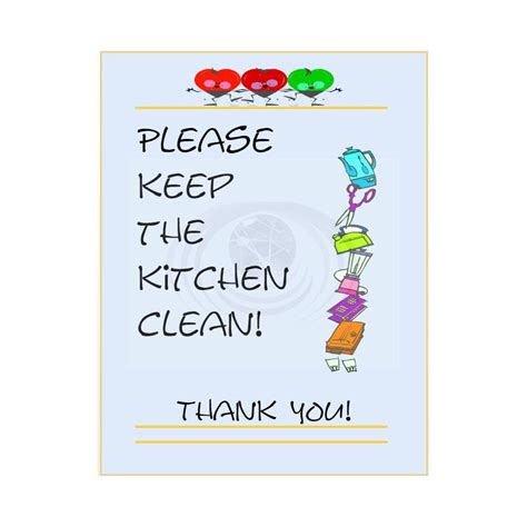 Keep Kitchen Clean Poster Sign Printable Instant By Cybernation