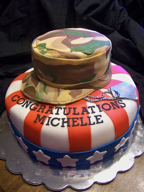 That camo in buttercream took forever! Army Cap Cake - CakeCentral.com