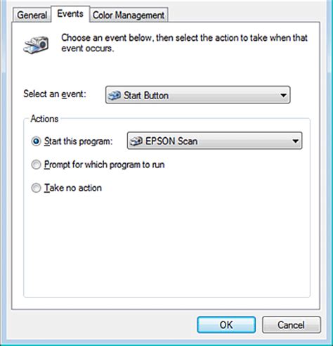 The epson event manager software enables you to appoint anyone of the item ...