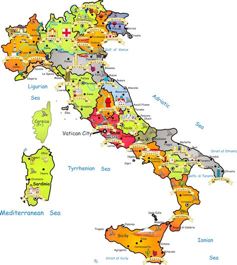 The political map of italy showing italy states, cities, country capital, international and state boundaries. Big Size Detailed Italy Map and Flag - Travel Around The ...