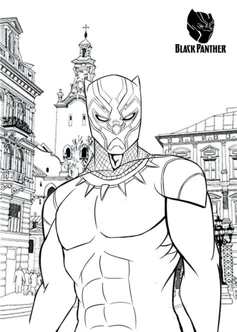 Printable realistic black panther coloring pages. Black panther marvel comics character printable coloring ...