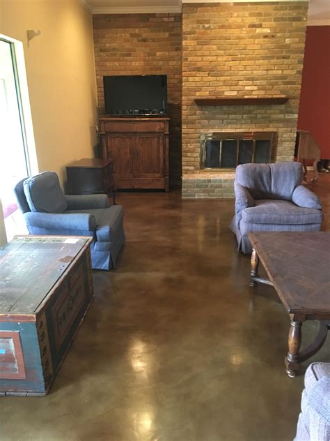 Stained Concrete In Living Room In Dallas Tx Holland Custom