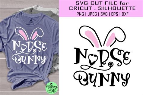 Nurse bunny svg, easter shirt svg