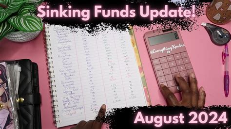 Sinking Funds Update August Cashstuffing Budget Counting Money