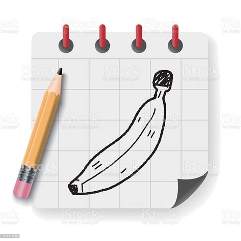 Doodle Pisang Ilustrasi Stok Unduh Gambar Sekarang Alam Buah