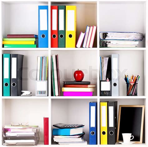Folders On Shelves Stock Image Colourbox