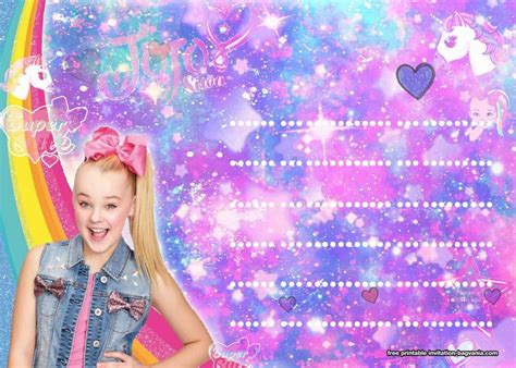 jojo siwa invitation templates bagvania