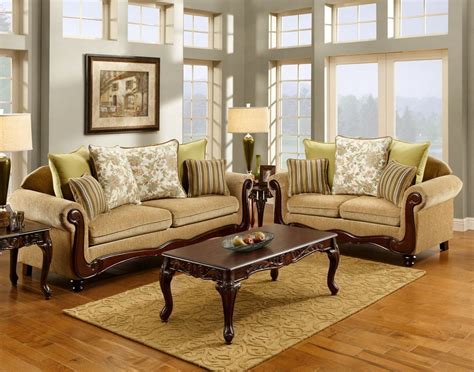 Sm7690 2 Pc Banstead Collection Classic Wheat Upholstery And Designer