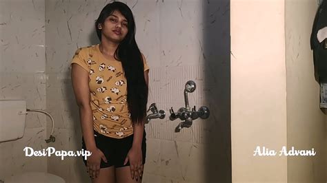 Alia Advani Hot Indian Punjabi Model In Bathroom Getting Wet And Taking Hot Water On Big Boobs