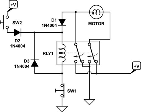 Switches Change Direction Of V Dc Motor Rotation Using Relay Electrical Engineering Stack