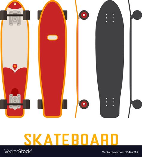 Skateboard Bottom Side And Top View Royalty Free Vector