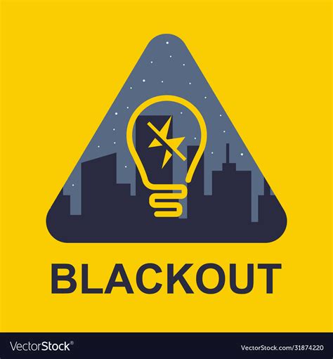 Blackout Icon On A Yellow Background Power Outage Vector Image