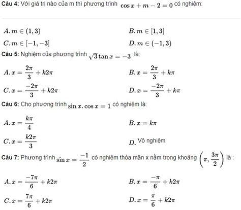 Các dạng bài tập phương trình lượng giác lớp 11 Du Học CaNaDa Kiến