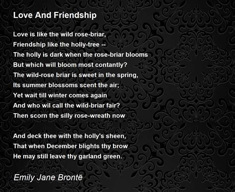 Love And Friendship Poem By Emily Jane Brontë Poem Hunter