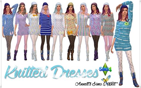 Sims 4 Ccs The Best Knitted Dresses By Annett85