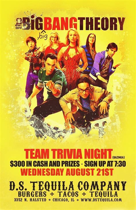 The Big Big Bang Theory Team Trivia Night Bazinga ⋆ Ds Tequila Co