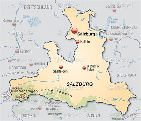 Map Of Salzburg — Stock Vector © Artalis 40922905