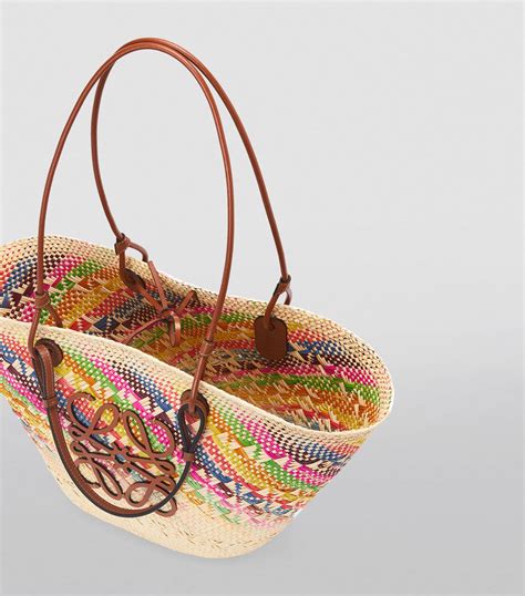 Loewe Multi X Paulas Ibiza Woven Rainbow Anagram Basket Bag Harrods Uk