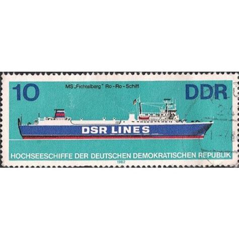 Ddr Ships Ms Fichtelberg Ro Ro Blue 1982 10pf On Ebid United