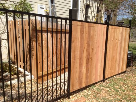 Wood Fence With Wrought Iron Designs Wrought Iron Fence Privacy