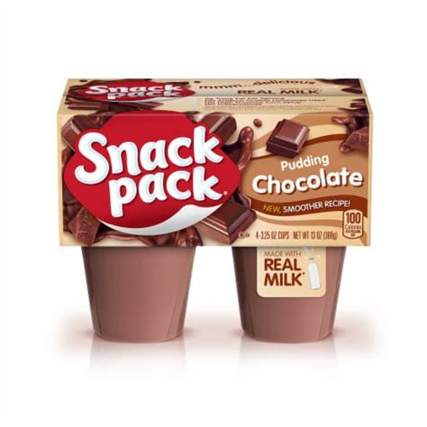 Snack Pack Chocolate Pudding Cups 4 Ct 325 Oz Dillons Food Stores