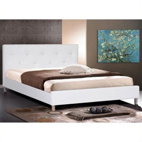 atlin designs contemporary faux leather queen tufted platform bed in white 1 kroger