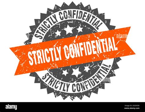 Strictly Confidential Stamp Round Grunge Sign With Ribbon Stock Vector