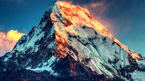 Wallpaper Sunlight Landscape Nature Snow Mount Everest Summit