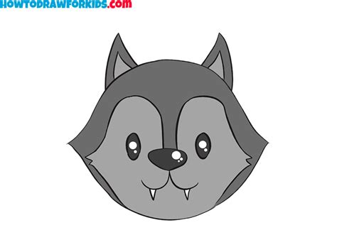 How To Draw A Wolf Face Easy Drawing Tutorial For Kids