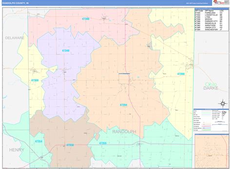 Randolph County In Wall Map Color Cast Style By Marketmaps
