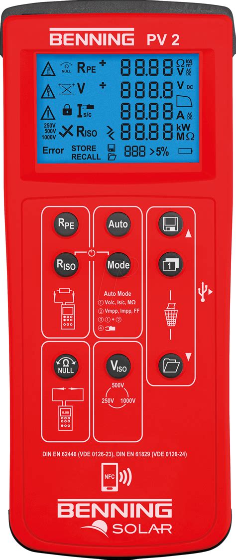 BENNING PV 2 - Installationsprüfgerät PV 2, für Photovoltaik, 1000 V