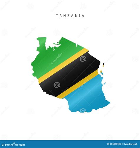 Waving Flag Map Of Tanzania Vector Illustration Stock Illustration