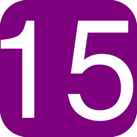 Purple Rounded Square With Number 15 Clip Art At Vector