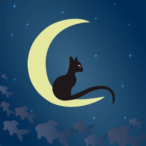 Cat On The Moon — Stock Vector © Marynamelnyk 7275851