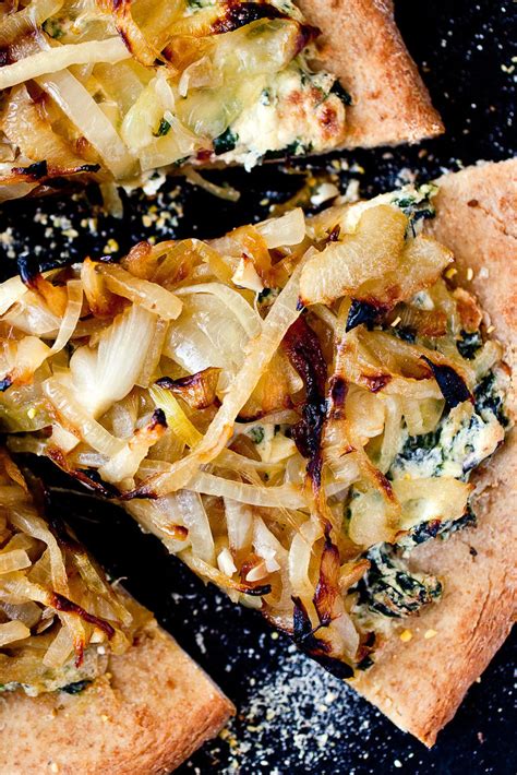 Pizza With Caramelized Onions Ricotta And Chard Recipe Nyt Cooking