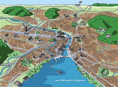 Check the network map for the zürich. Marco Schaaf, swiss illustrator, creates for Unikat ...