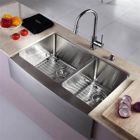 Farmhouse Kitchen Sink Double Bowl