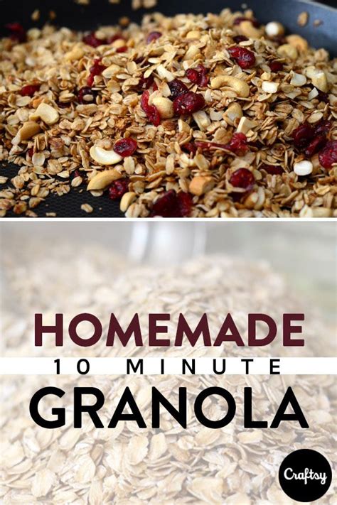 Home breakfast & brunch granola, bars, oatmeal. Simply Satisfying: 10-Minute Stovetop Granola Recipe | Food recipes, Homemade muesli, Muesli recipe