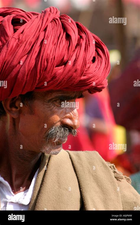 Rajasthani Man At The Camel Fair At Pushkar Rajasthan India Stock Photo Alamy