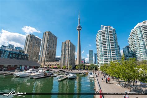 Waterfront Toronto Ontario Canada Marina And Cn Tower Royal Stock Photo