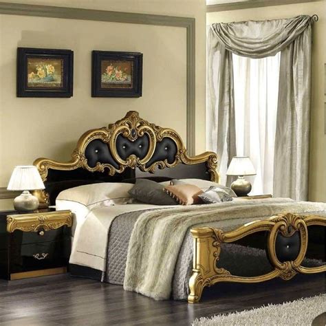 Auf der einen seite könnte man die schlafzimmerwände schwarz streichen oder auf eine schwarze akzentwand setzen, wenn man keine dramatische schlafzimmergestaltung anstrebt. Schlafzimmer Barocco Schwarz-Gold | Klassisches ...
