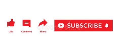 Like Comment Share And Red Subscribe Button For Channel Subscriptions
