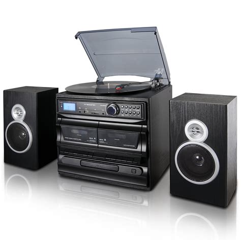 Trexonic 3-Speed Vinyl Turntable Home Stereo System with CD Player ...
