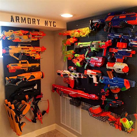 I put an over the door shoe rack on his door to put the nerf guns in! We are ready for the zombie apocalypse! Easy one day ...