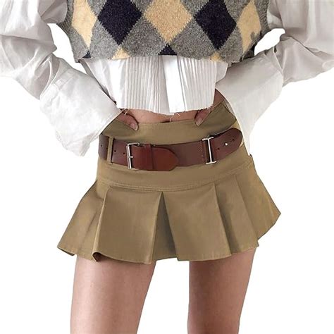 QPALZM Women S Y2k Mini Pleated Skirt Sexy Plaid High Waist Harajuku