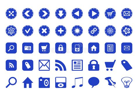 Icons With Various Symbols Stock Illustration Illustration Of